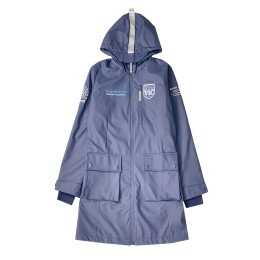 Mass customization of sapphire blue over-the-knee long coat, PVC waterproof and windproof jacket, button pocket, mountaineering jacket, hiking jacket, reflective strip design, waterproof coefficient: 3000mmH20 or above, waterproof effect: better, suitable Mass customization of sapphire blue over-the-knee long coat, PVC waterproof and windproof jacket, button pocket, mountaineering jacket, hiking jacket, reflective strip design, waterproof coefficient: 3000mmH20 or above, waterproof effect: better, suitable